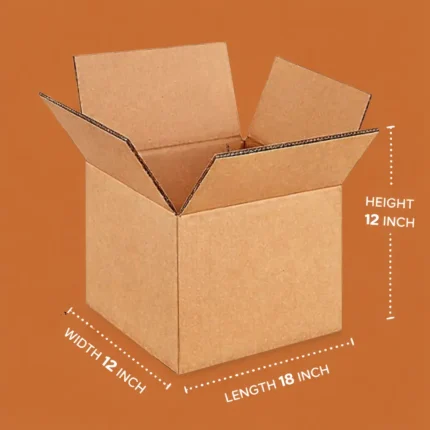 Heavy-Duty Corrugated Packaging Box (18 × 12 × 12 Inches)