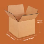 Heavy-Duty Corrugated Packaging Box (18 × 18 × 14 Inches)