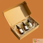 8Small kraft mailer box made from corrugated cardboard on plain background