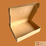 Lightweight kraft packaging box on simple background