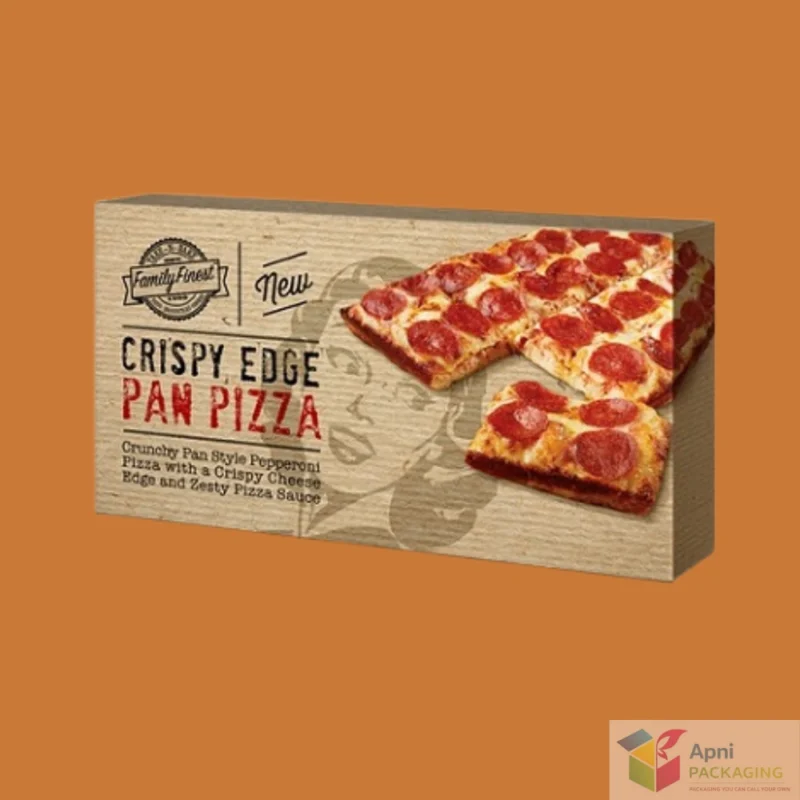 Custom branded frozen pizza box closed view