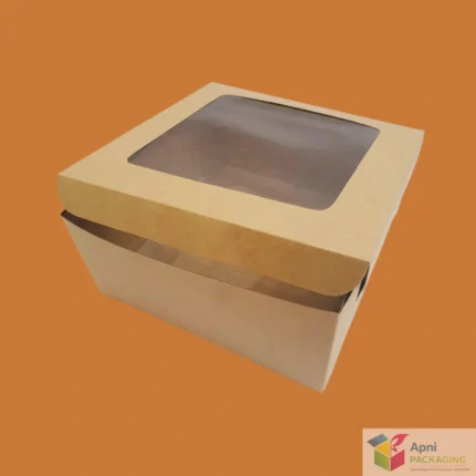 Square kraft cake box for takeaway and delivery