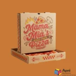 Custom printed pizza box with open lid design by Apni Packaging Pakistan