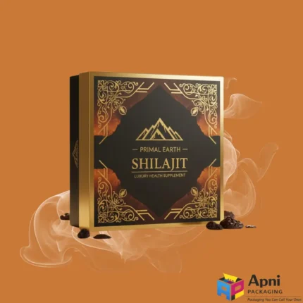 Luxury black and gold Shilajit rigid box packaging by Apni Packaging Pakistan