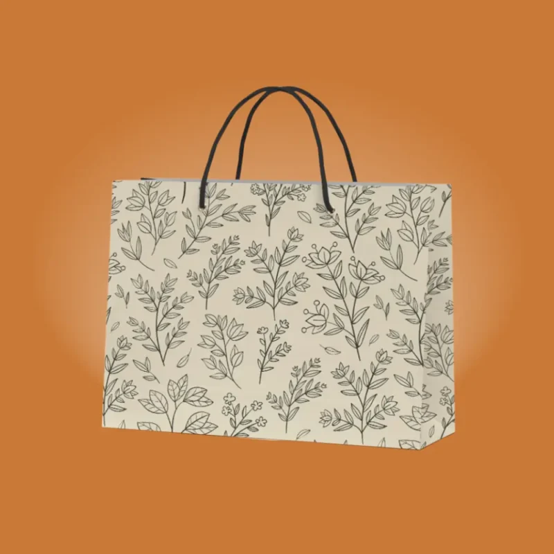 Elegant Leaf Design Shopping Bag