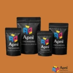 Matte black stand up zipper pouch with custom branding