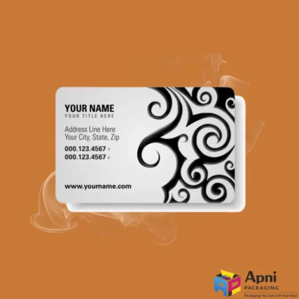 Stack of custom premium restaurant business cards with matte finish printed by Apni Packaging