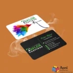 Modern geometric pattern business cards with vibrant colors printed by Apni Packaging