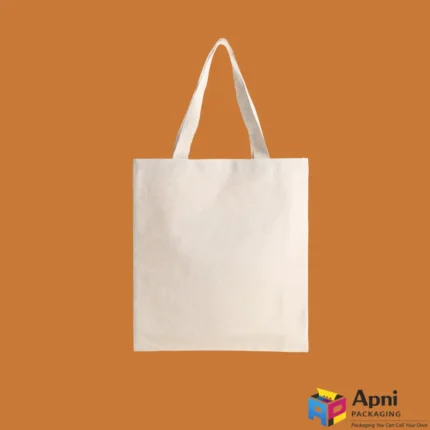 Blank natural cotton tote bag 15.5x15 inch reusable shopping bag by Apni Packaging