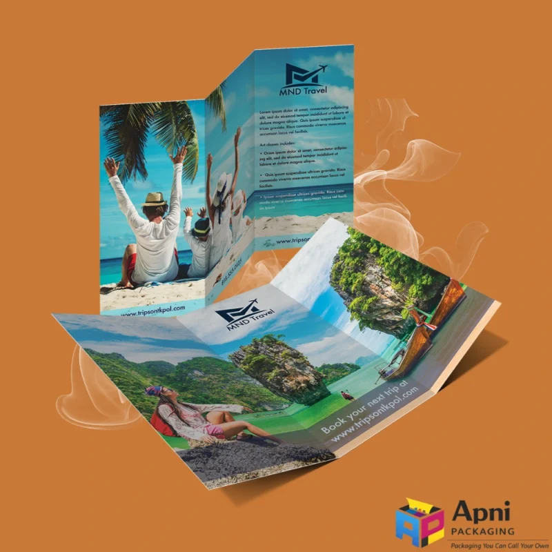 Custom travel flyers and brochures designed by Apni Packaging in Pakistan.