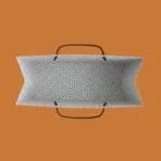 Printed paper shopping bag with geometric pattern and rope handles