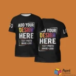 Colorful custom t-shirt with design space for logos and text