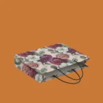 Decorative printed paper carry bag with flat bottom