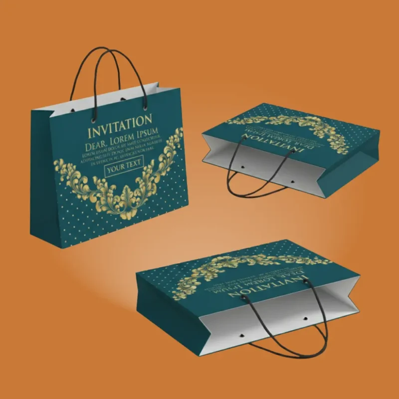 Luxury decorative paper gift bag with floral design
