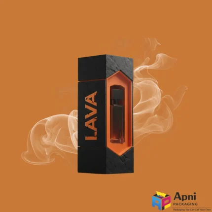 Luxury perfume packaging box with window design by Apni Packaging