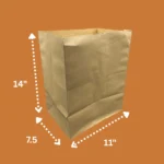 Kraft Paper Grocery Bag – 14” x 11” x 7.5”