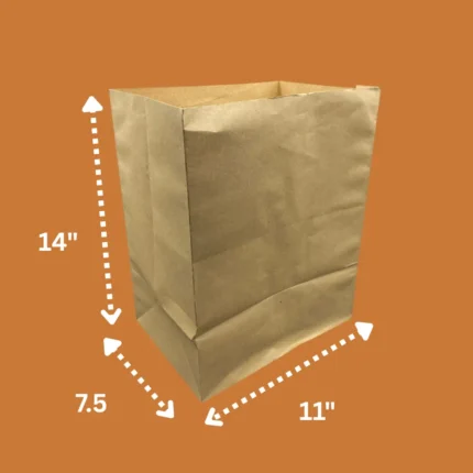 Kraft Paper Grocery Bag – 14” x 11” x 7.5”