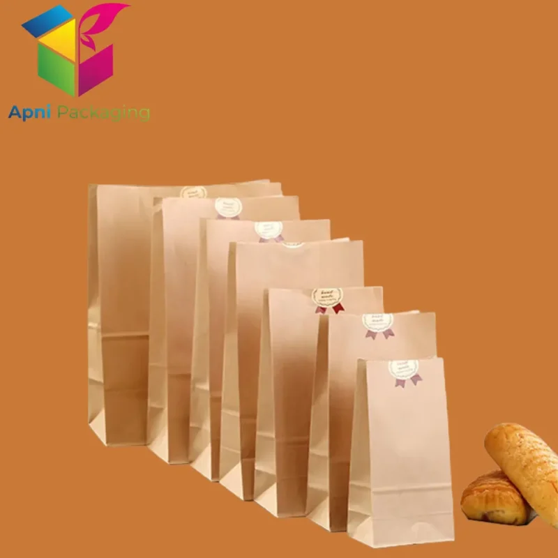 Apni Packaging Brown Kraft Paper Bakery & Grocery Bags